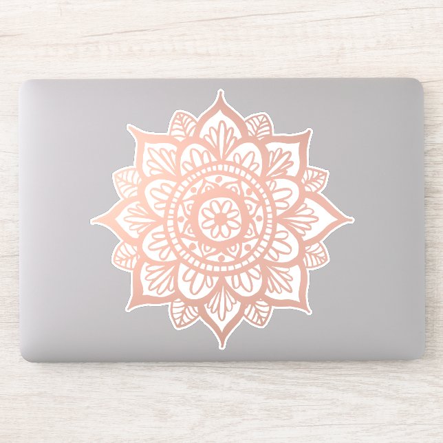 Sticker Nouveau Mandala Rose Gold (Ordinateur)