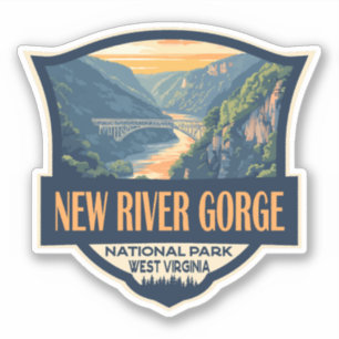Sticker Nouveau Parc national de la Gorge River Illustrati