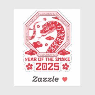 Sticker Nouvel An chinois 2025 Année du serpent