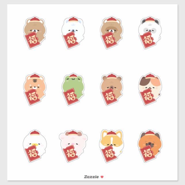 Sticker Nouvel An lunaire - Red Packet Fortune (Feuille)