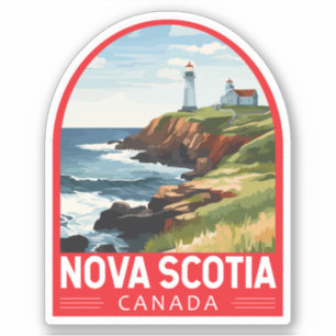 Sticker Nouvelle-Écosse Canada Travel Art Vintage