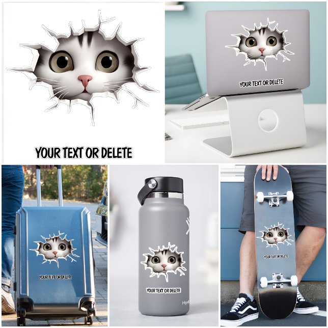 Sticker Nouvelle percée de trou mignon chaton (Créateur téléchargé)
