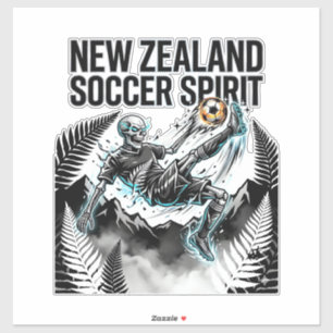 Sticker Nouvelle-Zélande Esprit de Football Squelette Bute