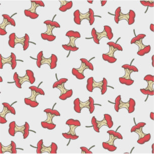 Sticker Noyau de pomme mangé motif de fruit amusant de sty