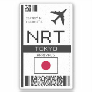 Sticker NRT Tokyo Boarding Pass - Japan Travel