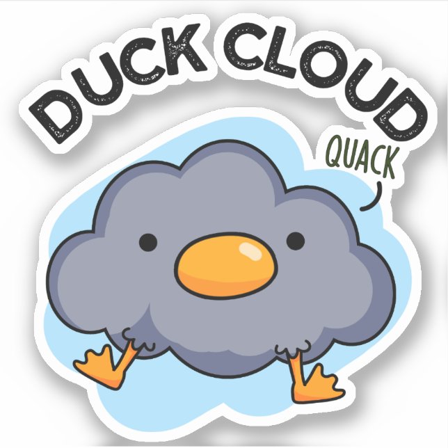 Sticker Nuage de canard amusant Plume météorologique (Devant)