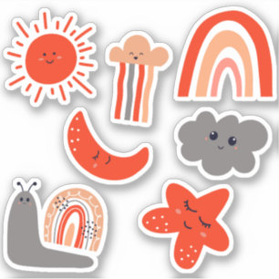 Sticker Nuage Étoile Arc-en-ciel & Plus de Personnages pou