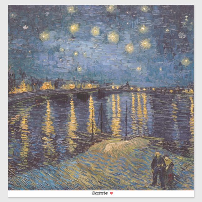 Sticker Nuit étoilée sur le Rhône par Vincent Van Gogh (Feuille)