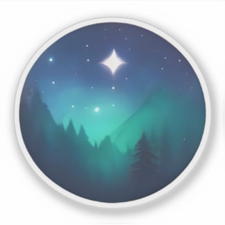 Sticker Nuit étoilée sur les pins mystiques