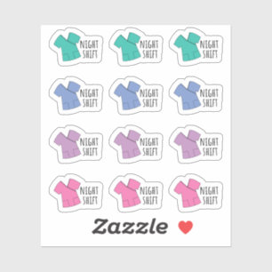 Sticker Nuit Shift Rappel Infirmière Docteur Scrubs Planif