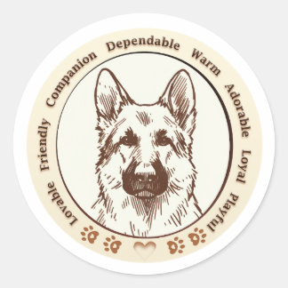 Sticker numérique berger allemand mignon