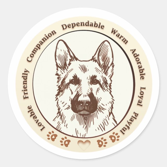 Sticker numérique berger allemand mignon (Devant)