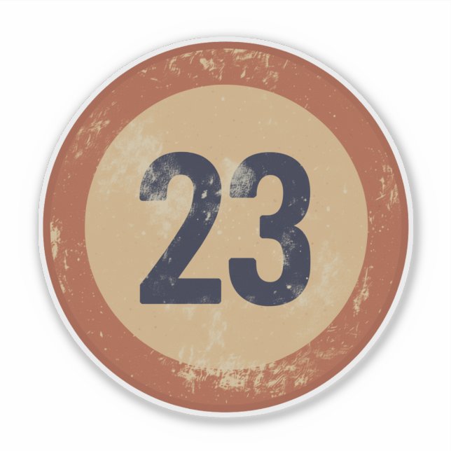Sticker Numéro 23 en détresse Vintage (Devant)