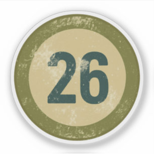 Sticker Numéro 26 Vintage en détresse