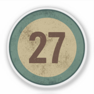 Sticker Numéro 27 en détresse Vintage