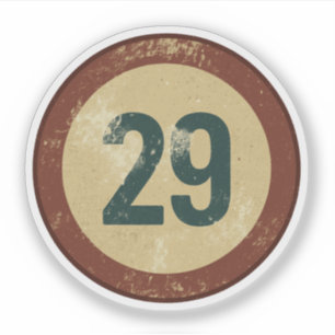 Sticker Numéro 29 Vintage en détresse