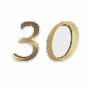 Sticker Numéro 30 Faux Gold 30e anniversaire