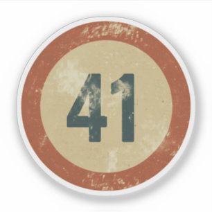 Sticker Numéro 41 Vintage en détresse