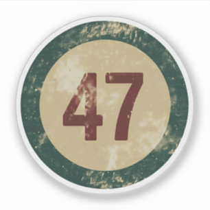 Sticker Numéro 47 en détresse vintage