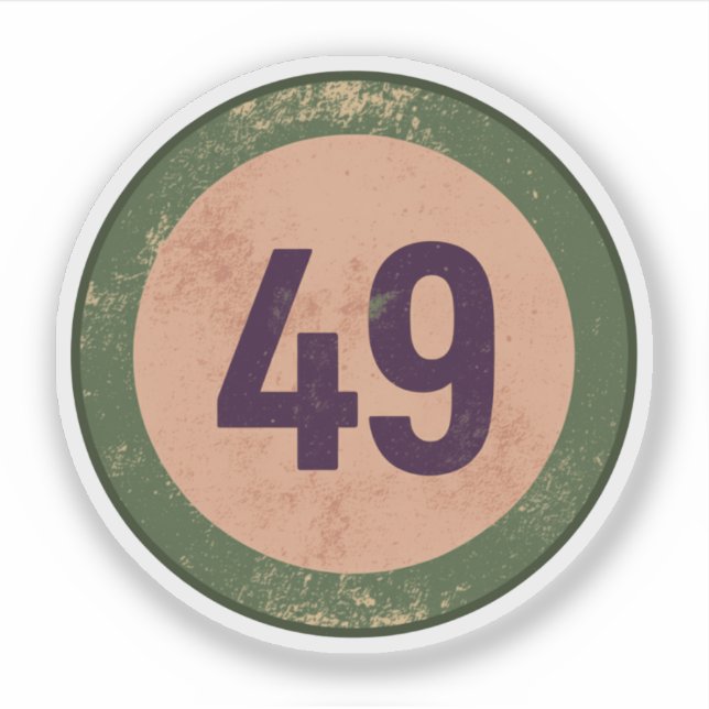 Sticker Numéro 49 Vintage en détresse (Devant)