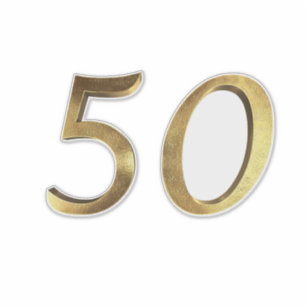 Sticker Numéro 50 Faux Gold 50e anniversaire
