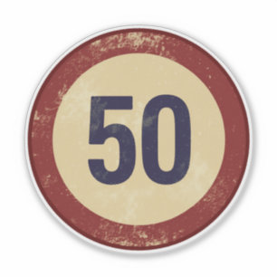 Sticker Numéro 50 Vintage en détresse