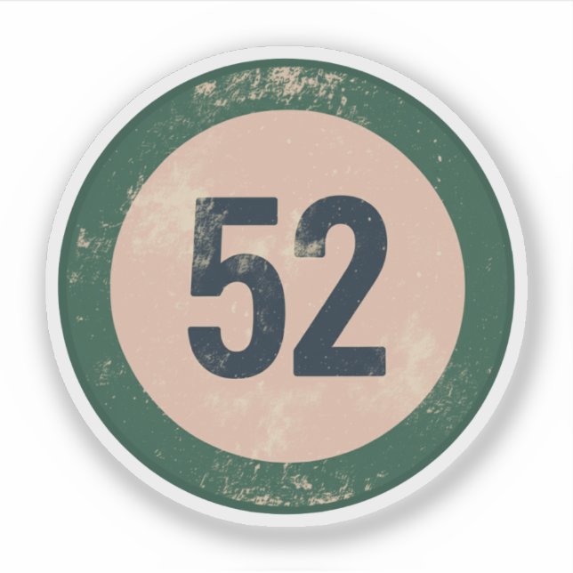 Sticker Numéro 51 Vintage en détresse (Devant)