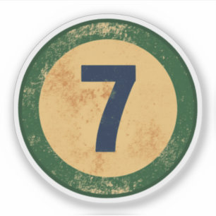 Sticker Numéro 7 Vintage en détresse
