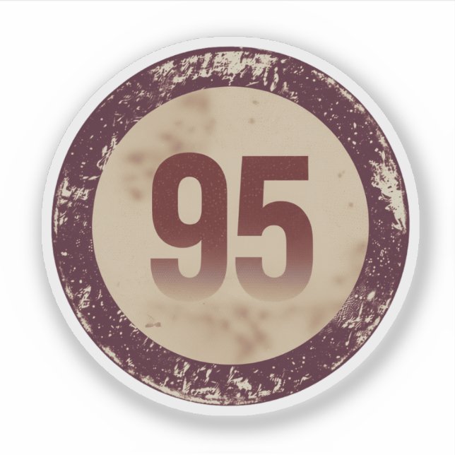 Sticker Numéro 95 Vintage en détresse (Devant)