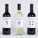 Sticker Numéro de table Mariage de script simple Bouteille<br><div class="desc">Simple minimaliste | Bouteille de vin personnalisée Numéro de table Étiquettes (1) Taille du Étiquette unique : env. 3, 25" x 4, 25" sur la feuille de 14" x 14". (2) Vous pouvez saisir jusqu'à 12 numéros de table. (3) La mise à jour de l'aperçu prend du temps. (4) Pour...</div>