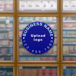 Sticker Numéro de téléphone d'affaires sur bleu grand viny