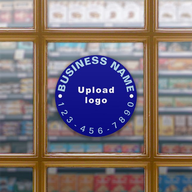 Sticker Numéro de téléphone d'affaires sur bleu grand viny (Créateur téléchargé)