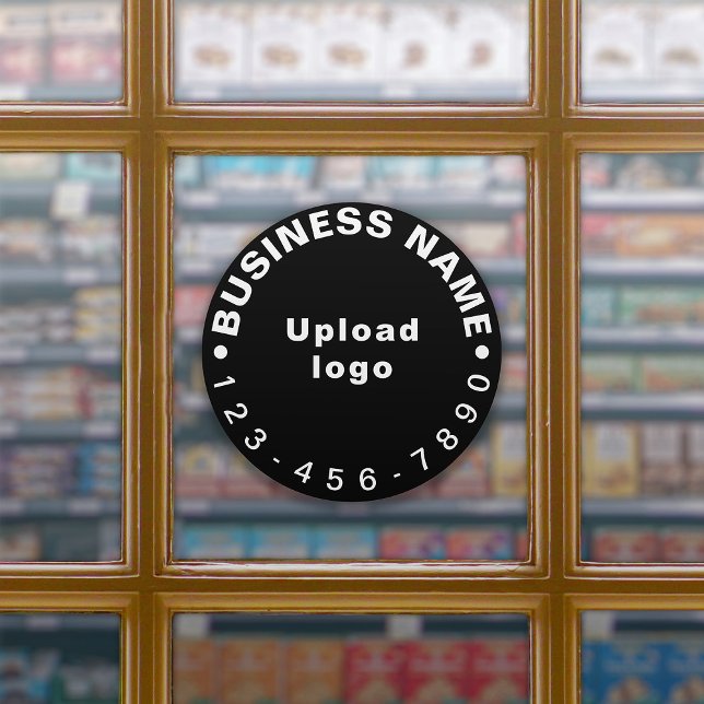 Sticker Numéro de téléphone d'affaires sur le vinyle noir  (Créateur téléchargé)