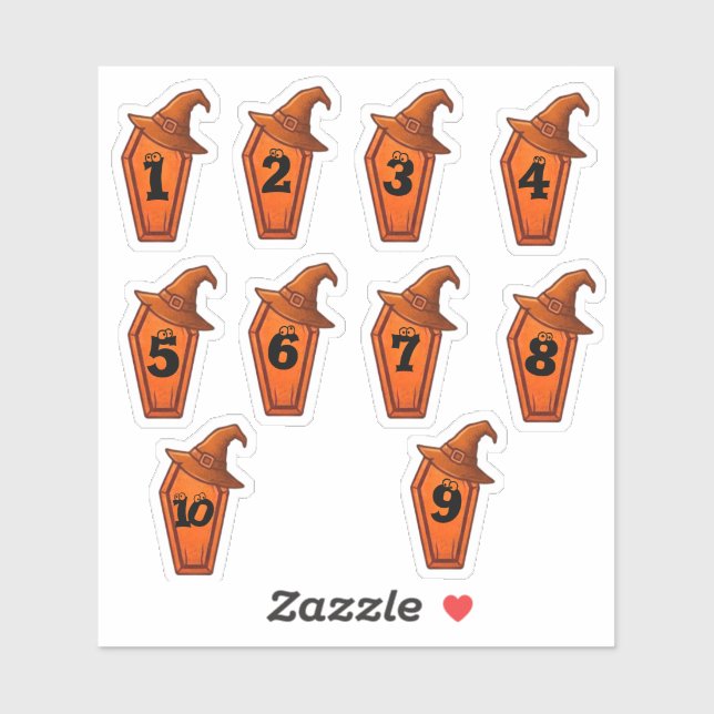Sticker Numéro d'Halloween   (Feuille)