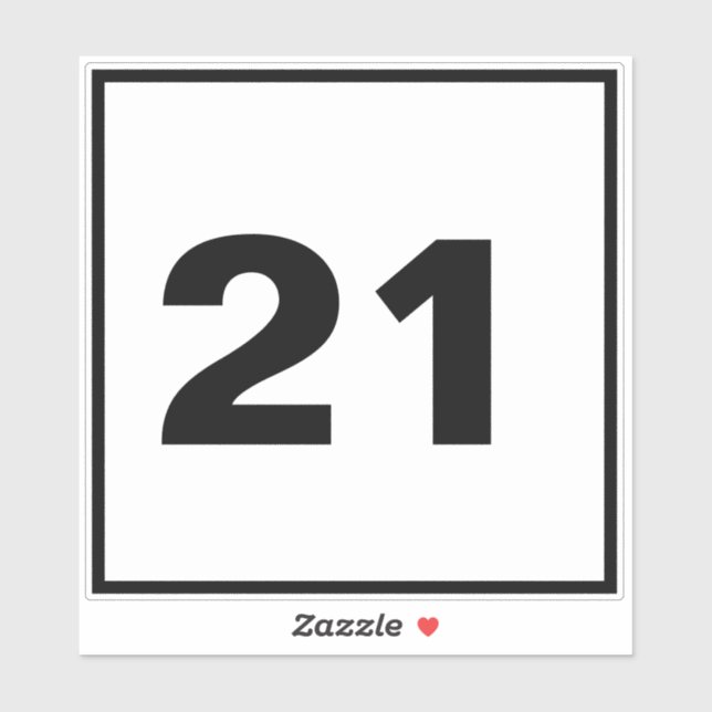 Sticker Numéro d'unité carré (Feuille)