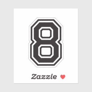 Sticker Numéro huit 8 police de l'école de sports