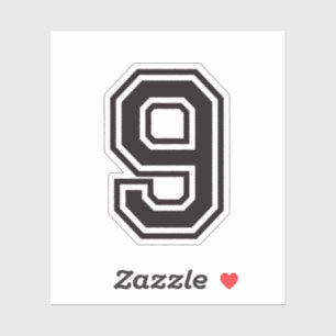 Sticker Numéro neuf police d'université de 9 sports