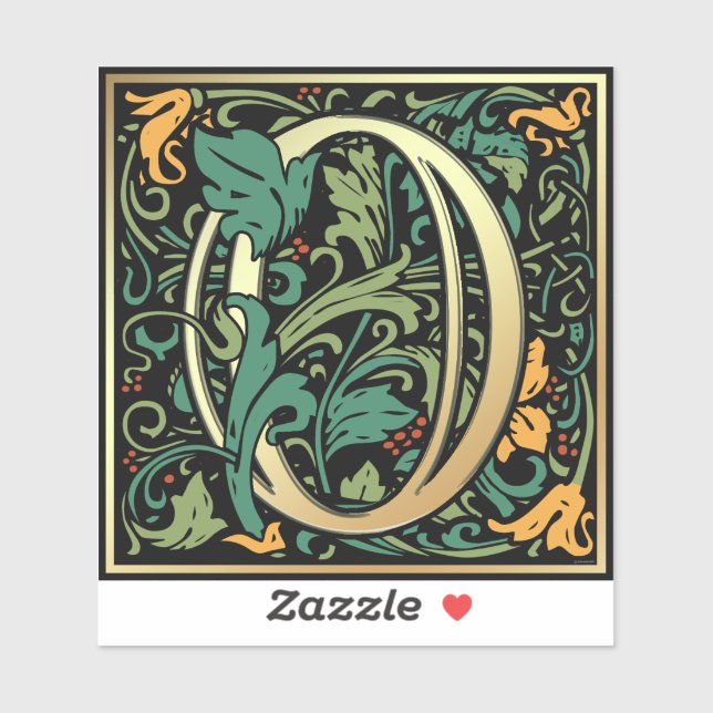 Sticker Numéro William Morris 0 Zéro coupe au bois (Feuille)