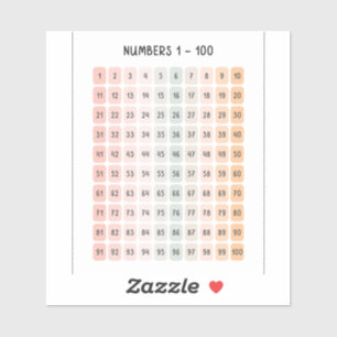 Sticker Numéros 1 - 100 Enfants Art éducatif