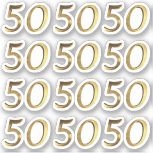 Sticker Numéros 50 Faux Gold 50e anniversaire
