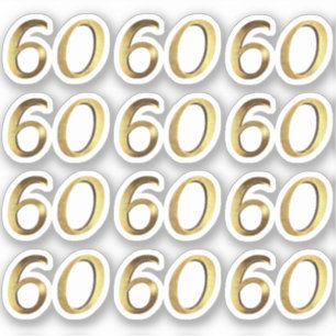 Sticker Numéros 60 Faux Gold 60e anniversaire