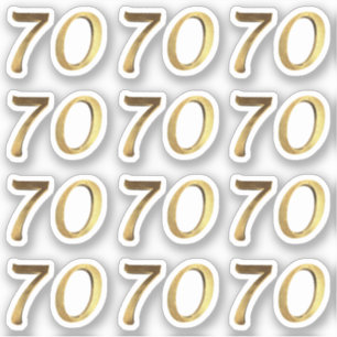Sticker Numéros 70 Faux Gold 70e anniversaire