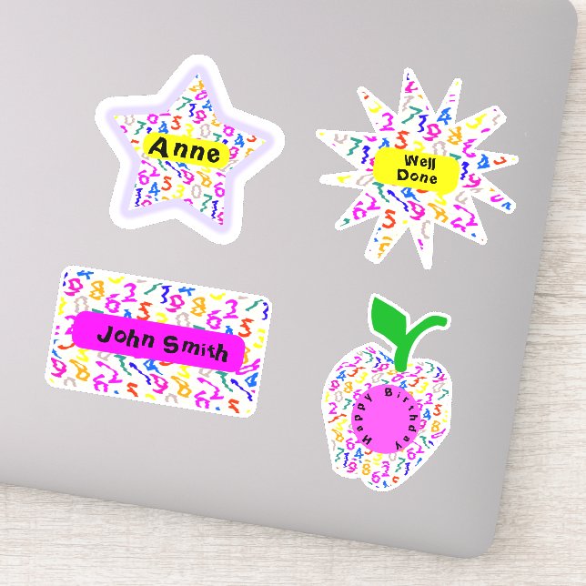 Sticker Numéros colorés personnalisées (Détail)