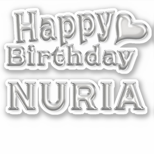 Sticker Nuria Happy Birthday (Devant)