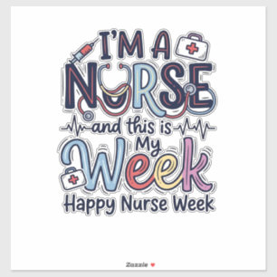Sticker Nurse Week Vintage Typography Shirt Design_1