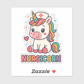 Sticker Nursicorn Cute Unicorn Nurse