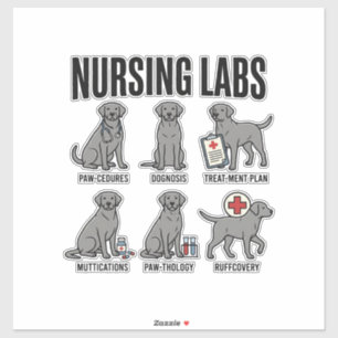 Sticker Nursing Labs Dog Medical Pun Vector Shirt Design_1