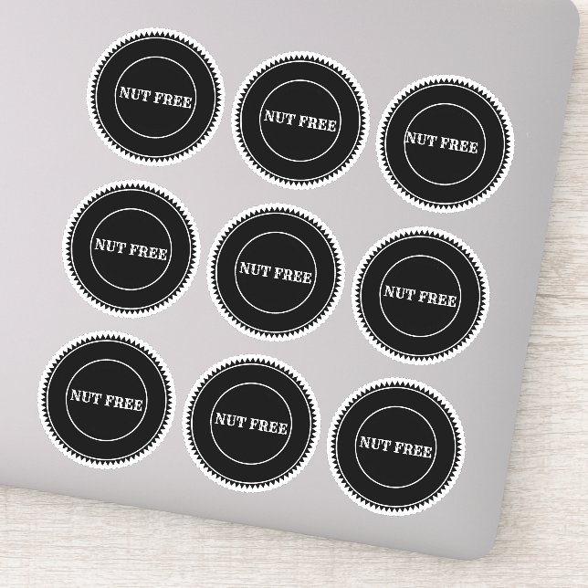 Sticker Nut Free Allergy Safe Culinaire (Détail)