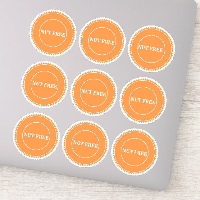 Sticker Nut Free Allergy Safe Culinaire (Détail)