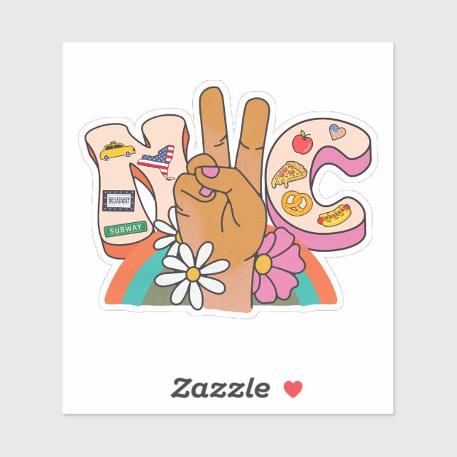 STICKER NYC PEACE NEW YORK (Feuille)